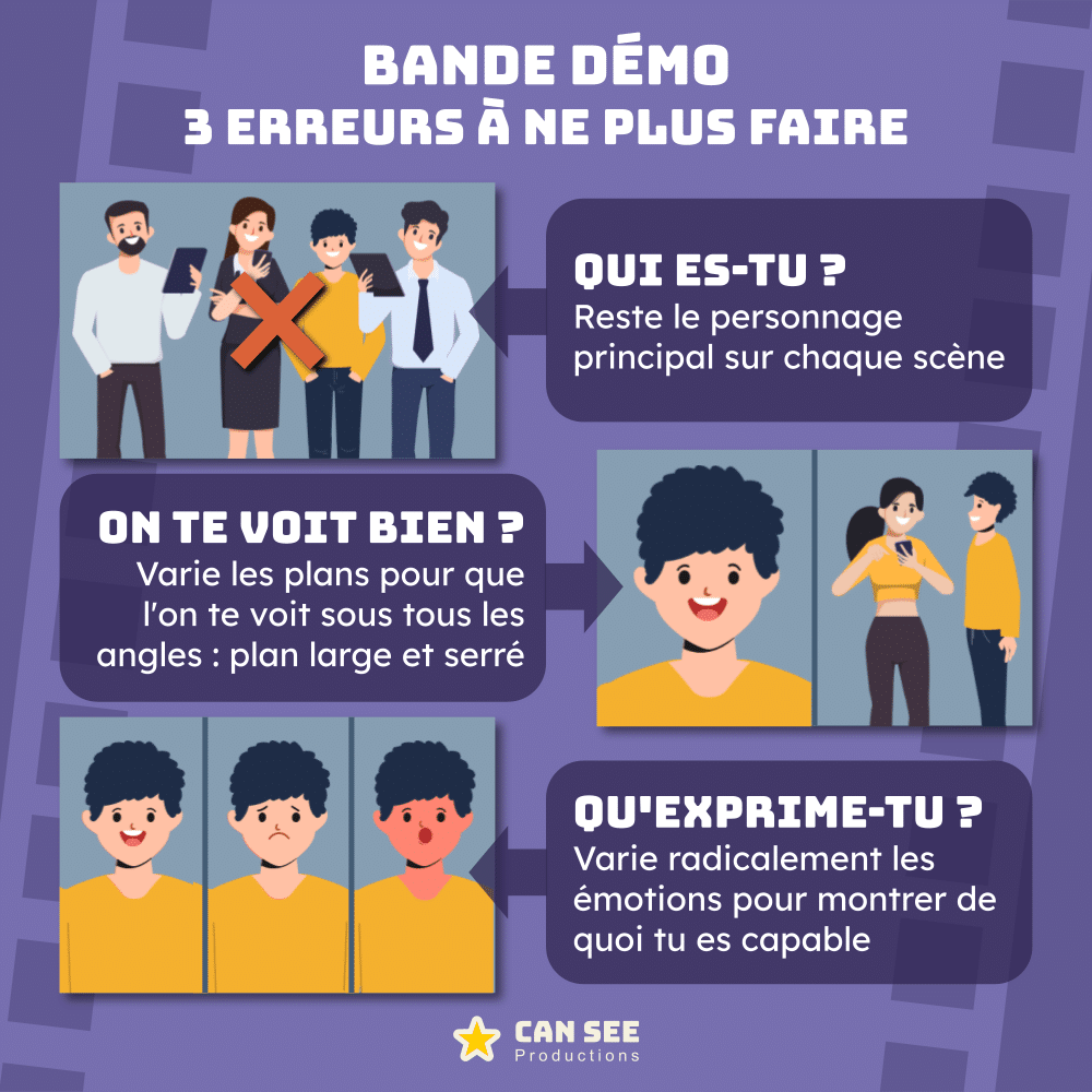 Trop souvent les bandes démo d'acteurs ou de comédien n'arrivent pas à permettre de décrocher des casting pour des raisons simples : elles ne suivent pas ces conseils élémentaires.